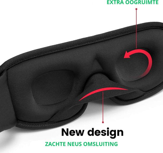 Slaapmasker - Zwart - 100% verduisterend