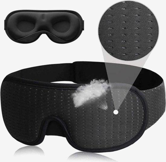 Slaapmasker - Zwart - 100% verduisterend