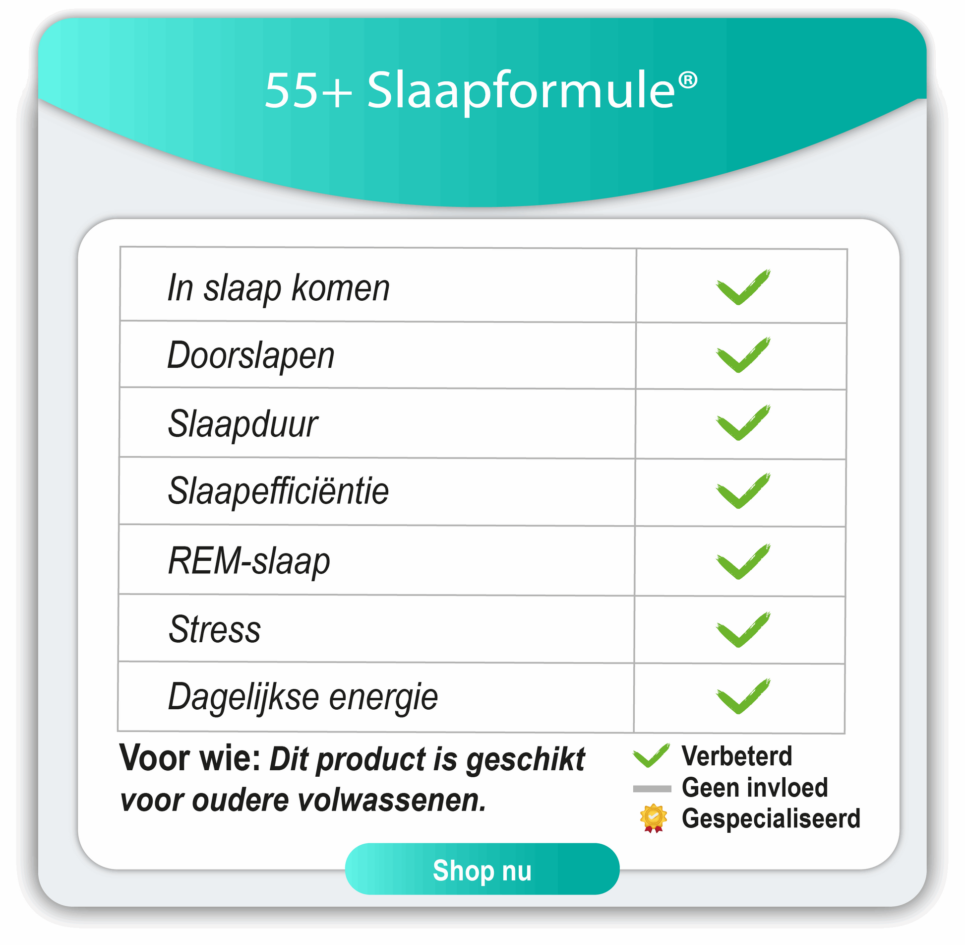 Optimal Sleep - 55+ Slaapformule® - 30 nachten