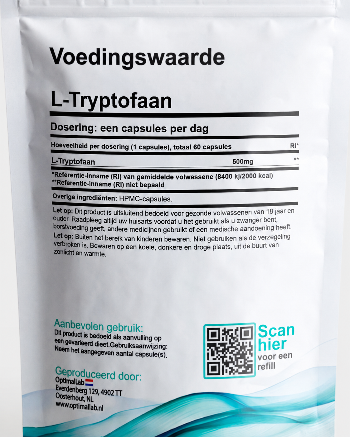 L-Tryptofaan | 500mg | 60 Capsules